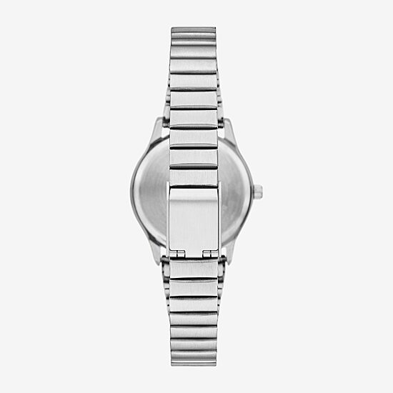 Geneva Womens Crystal Accent Silver Tone Stainless Steel Bracelet Watch Fmdjm302