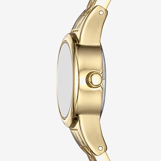 Geneva Womens Crystal Accent Gold Tone Bracelet Watch Fmdjm303