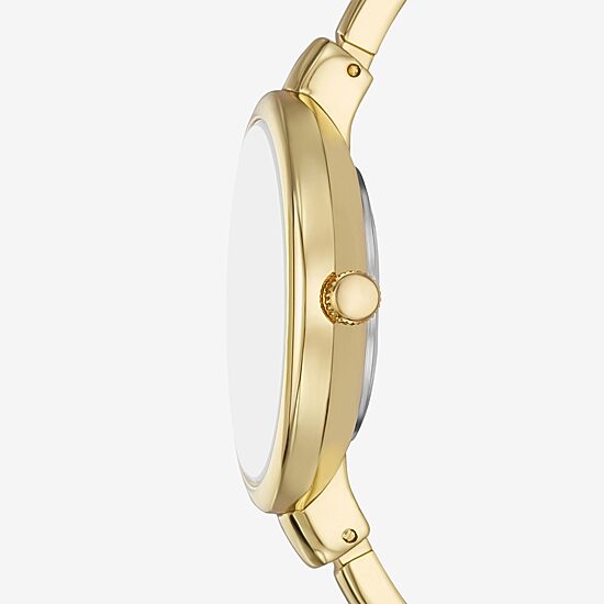 Geneva Womens Crystal Accent Gold Tone Bangle Watch Fmdjm304
