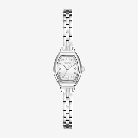 Geneva Womens Crystal Accent Silver Tone Bracelet Watch Fmdjm305
