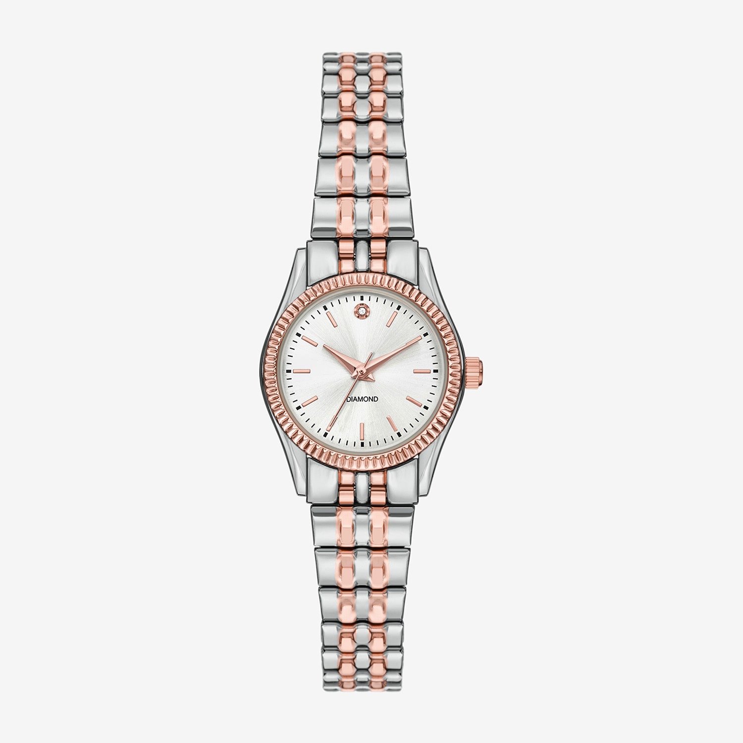 Womens Diamond Accent Silver Tone Stainless Steel Expansion Watch Fmdjo319