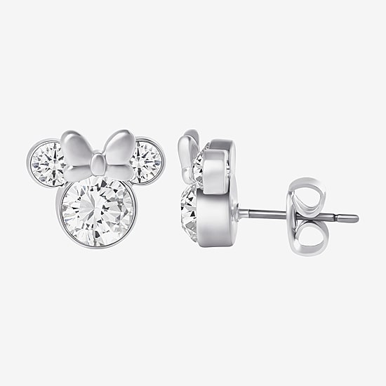 Disney Classics Womens Crystal Pure Silver Over Brass Minnie Mouse 2-pc. Jewelry Set