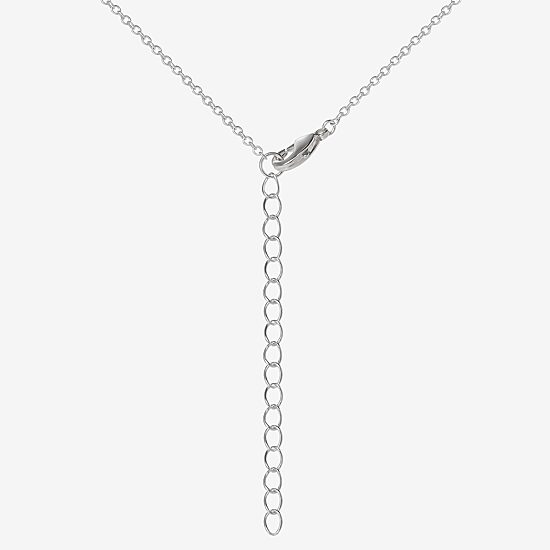 Hello Kitty Womens Pink Glass Pure Silver Over Brass Heart 16 Inch Pendant Necklace
