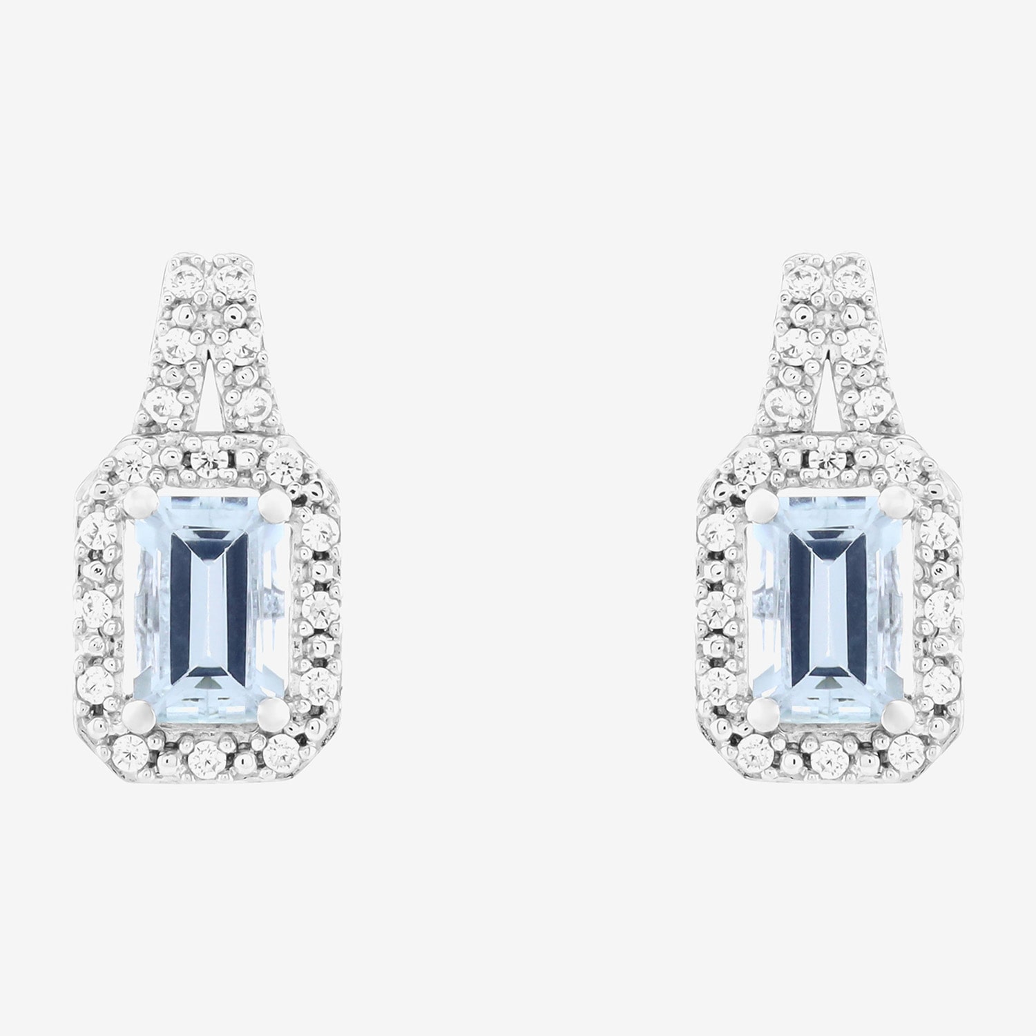 Limited Quantities! Genuine Blue Aquamarine Sterling Silver Stud Earrings