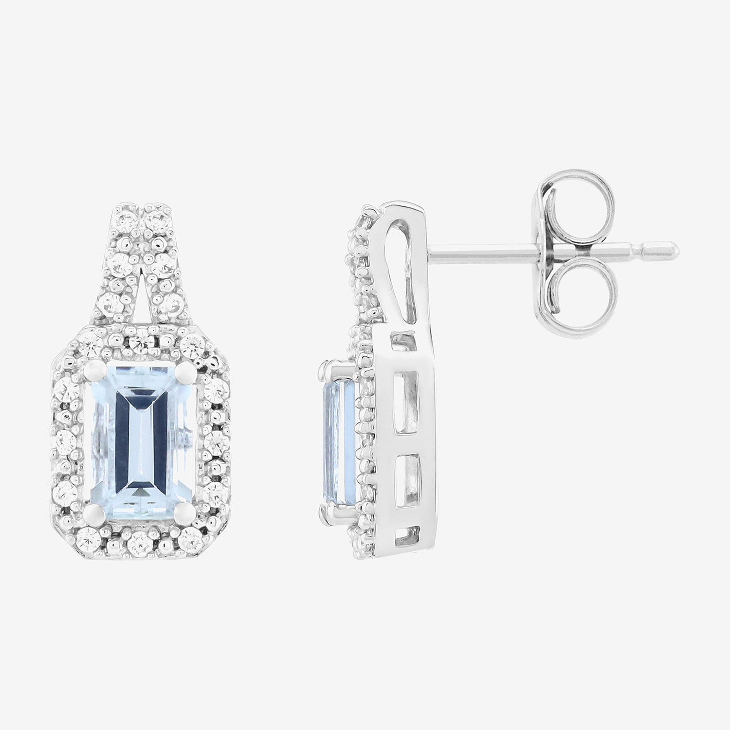 Limited Quantities! Genuine Blue Aquamarine Sterling Silver Stud Earrings