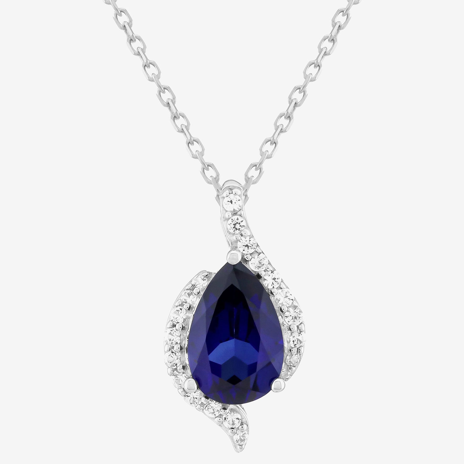 Limited Quantities! Womens Lab Created Blue Sapphire Sterling Silver 18 Inch Pendant Necklace