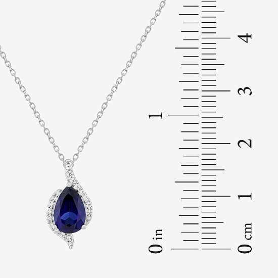 Limited Quantities! Womens Lab Created Blue Sapphire Sterling Silver 18 Inch Pendant Necklace