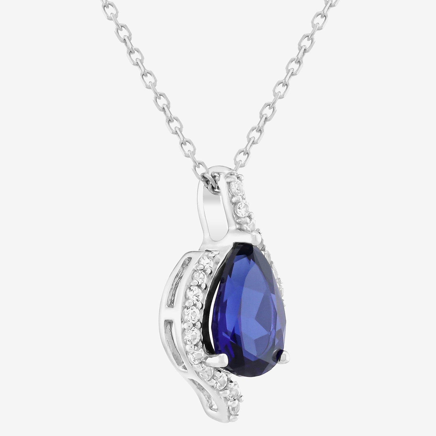 Limited Quantities! Womens Lab Created Blue Sapphire Sterling Silver 18 Inch Pendant Necklace