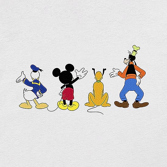 4 Friends Mens Crew Neck Short Sleeve Regular Fit Mickey Mouse Minnie Mouse Graphic T-Shirt