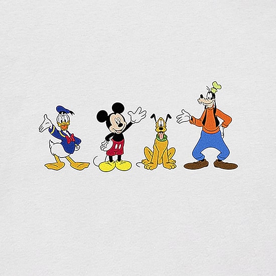 4 Friends Mens Crew Neck Short Sleeve Regular Fit Mickey Mouse Minnie Mouse Graphic T-Shirt