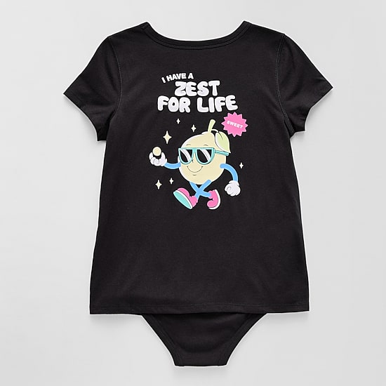 Thereabouts Little & Big Kid Girls Crew Neck Short Sleeve Rib Bodysuit