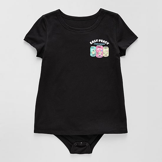 Thereabouts Little & Big Kid Girls Crew Neck Short Sleeve Rib Bodysuit