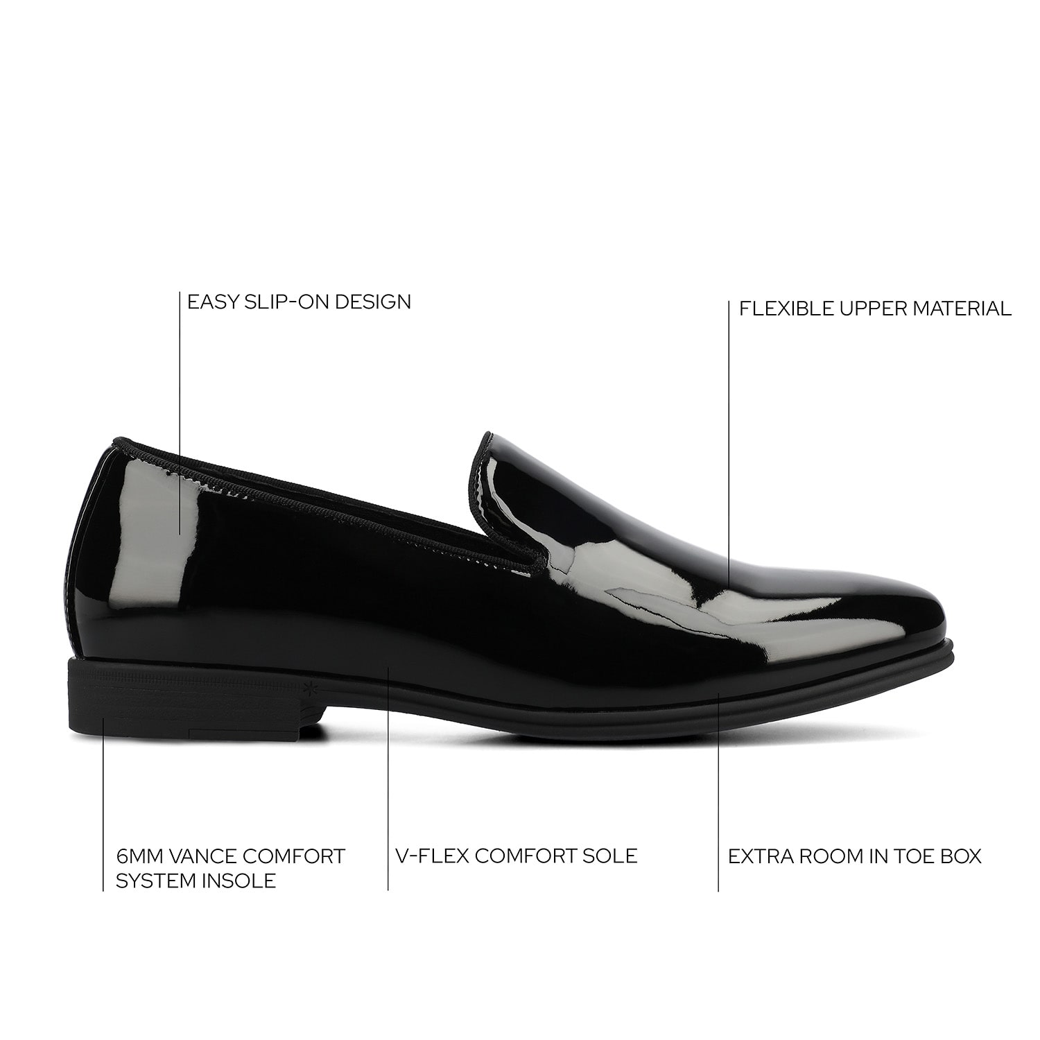 Vance Co Giovanni Mens Almond Closed Toe Loafers