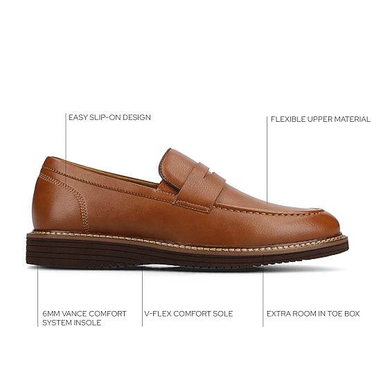 Vance Co Princeton Mens Almond Closed Toe Loafers