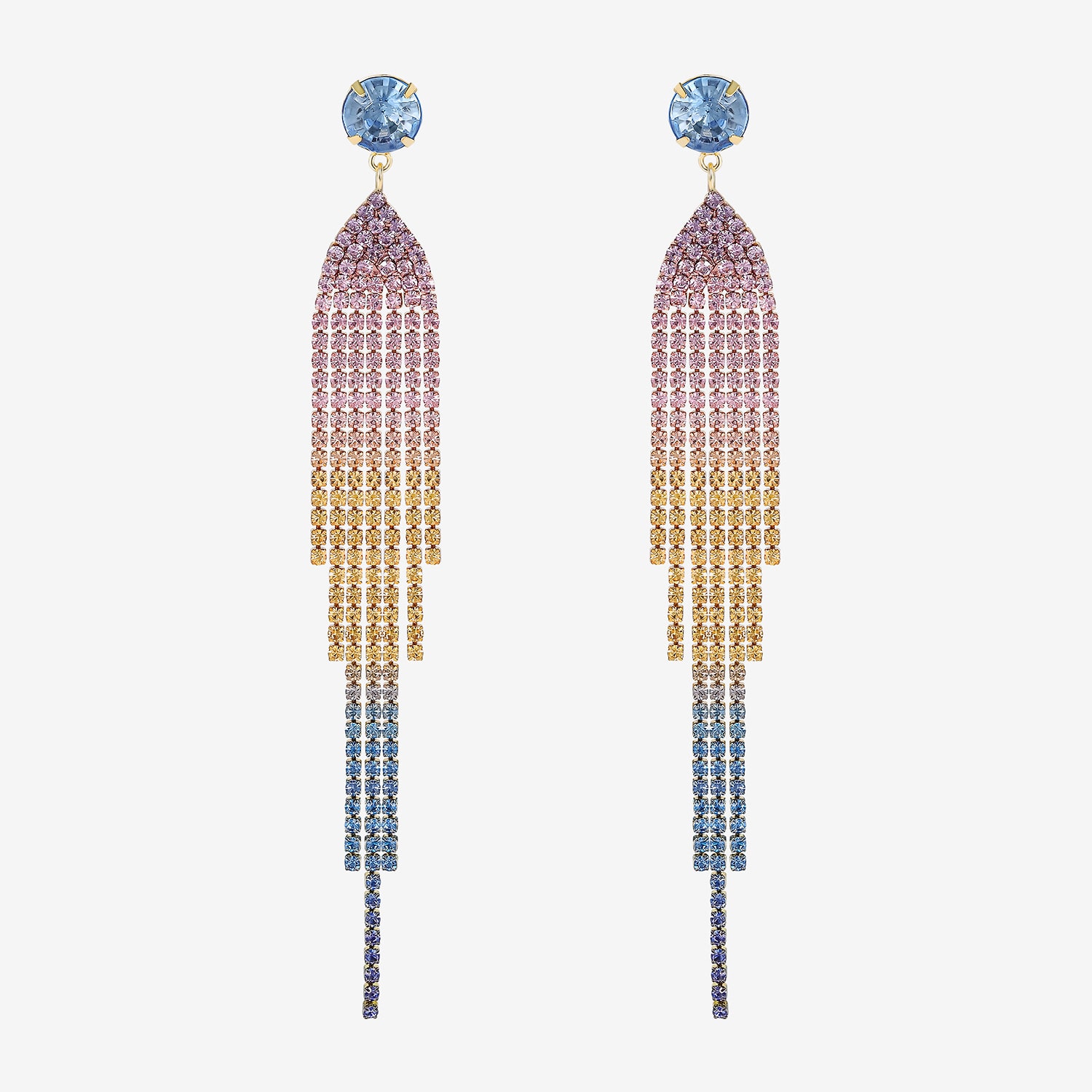 JS Jessica Simpson Gold Tone Womens Multi Color Glass Drop Earrings