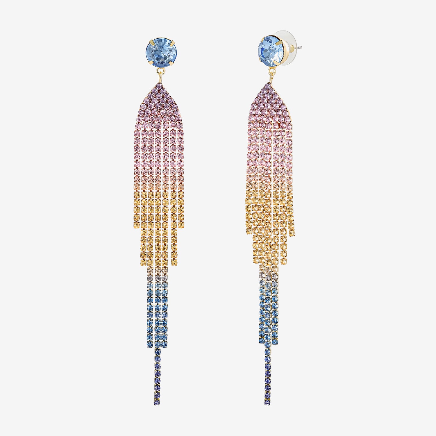 JS Jessica Simpson Gold Tone Womens Multi Color Glass Drop Earrings
