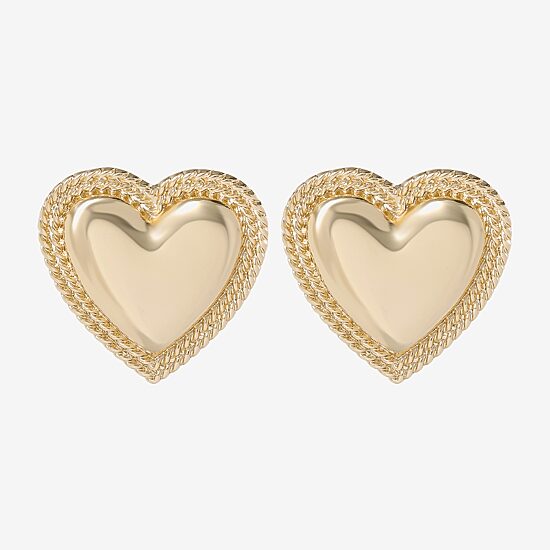 JS Jessica Simpson Gold Tone Womens Heart Drop Earrings