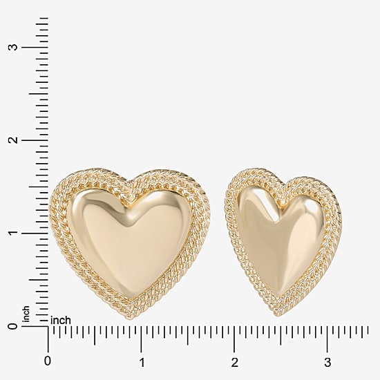 JS Jessica Simpson Gold Tone Womens Heart Drop Earrings