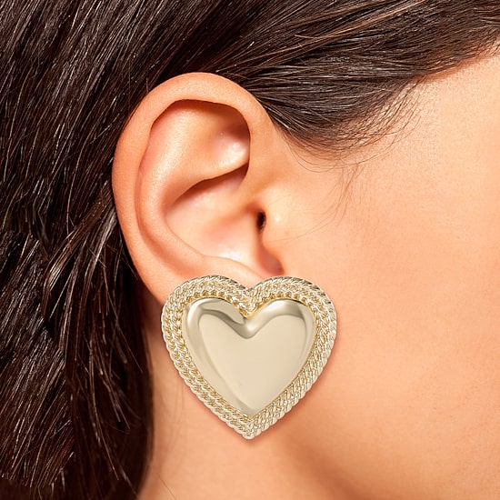 JS Jessica Simpson Gold Tone Womens Heart Drop Earrings