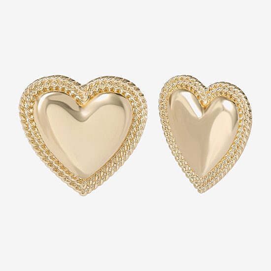 JS Jessica Simpson Gold Tone Womens Heart Drop Earrings