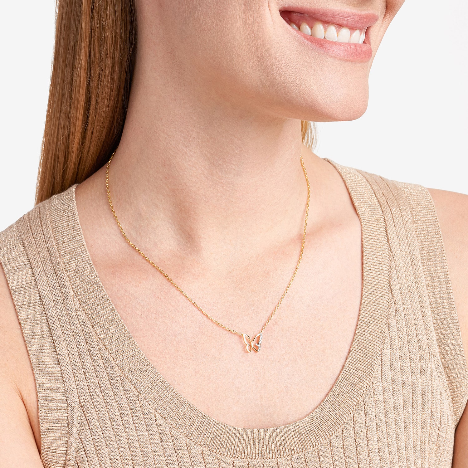 Sparkle Allure Womens White Diamond Accent Pure Silver Over Bronze Butterfly 18 Inch Pendant Necklace