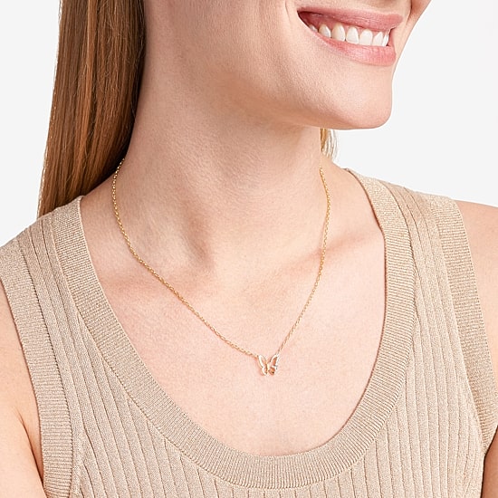 Sparkle Allure Womens White Diamond Accent Pure Silver Over Bronze Butterfly 18 Inch Pendant Necklace