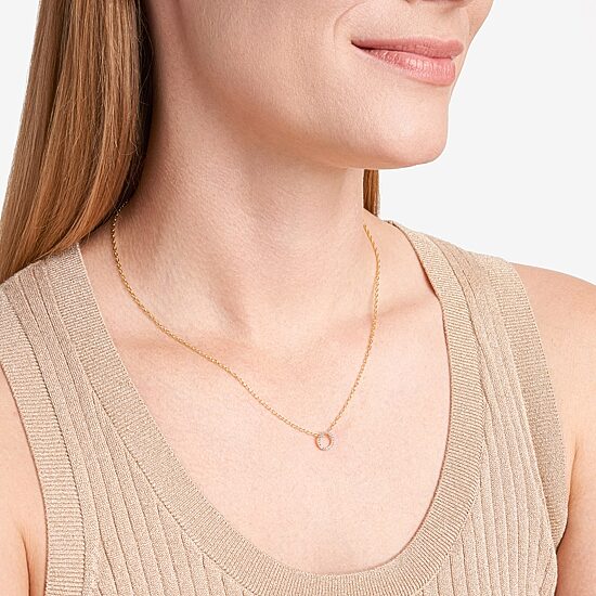 Sparkle Allure Womens White Diamond Accent Pure Silver Over Bronze Round 18 Inch Pendant Necklace