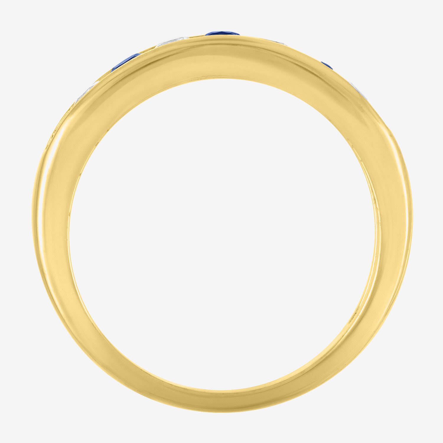 Gemstone 14K Gold Over Silver Sterling Band