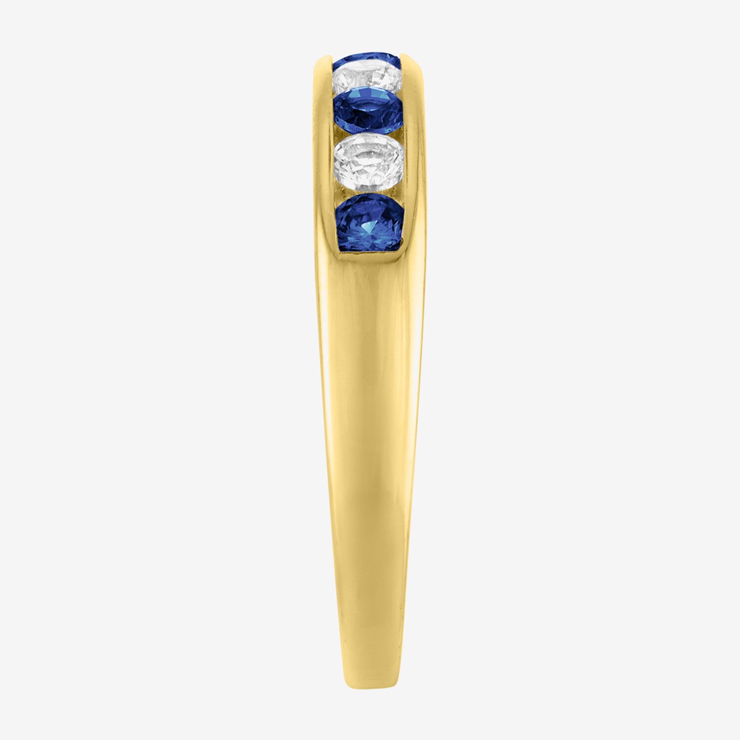 Gemstone 14K Gold Over Silver Sterling Band