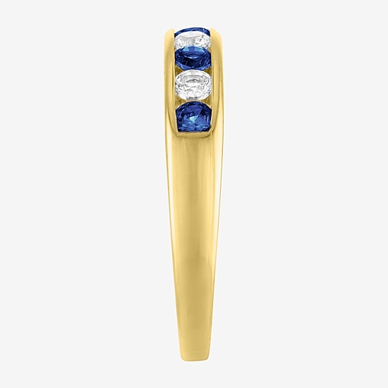 Gemstone 14K Gold Over Silver Sterling Silver Band