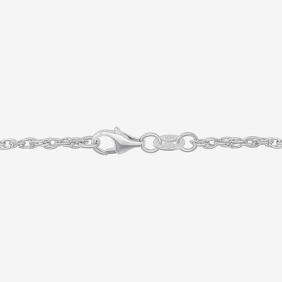 Mens White Cubic Zirconia Sterling Silver Cross 24 Inch Pendant Necklace