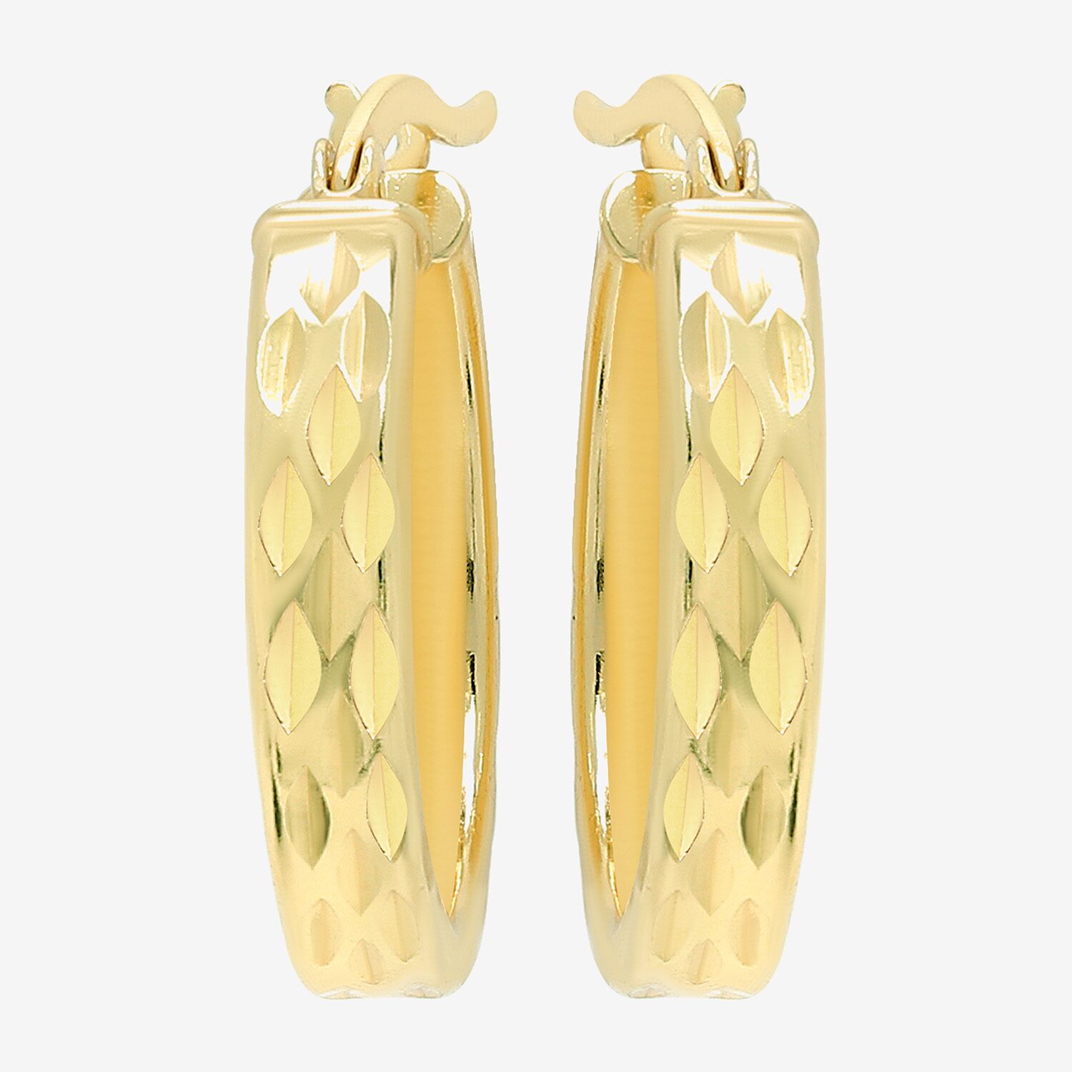 Womens 24K Gold Over Silver 20mm Round Hoop Earrings