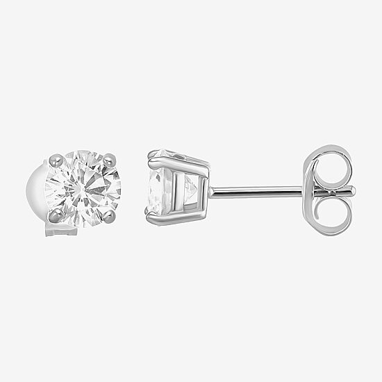 Womens Cubic Zirconia Sterling Silver Oval 2 Pair Earring Set