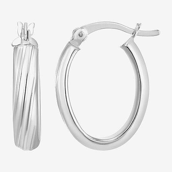 Womens Cubic Zirconia Sterling Silver Oval 2 Pair Earring Set