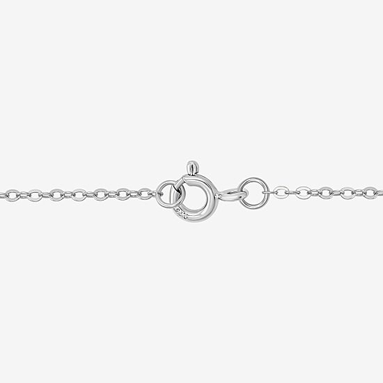 Diamonart Womens White Cubic Zirconia Sterling Silver Heart 18 Inch Pendant Necklace
