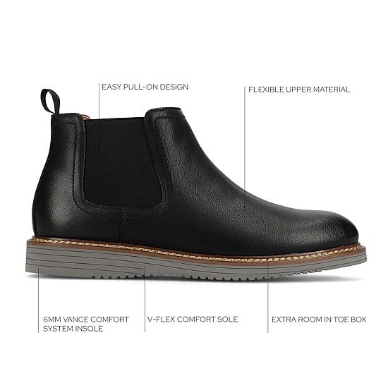 Vance Co Mens Salter Flat Heel Chelsea Boots