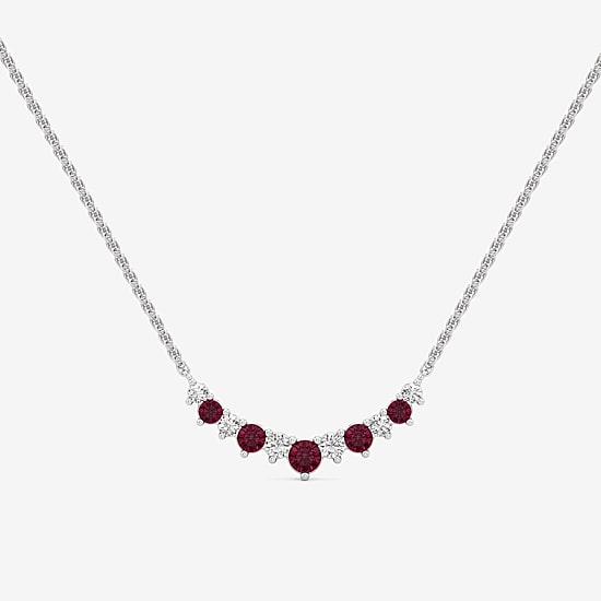 1/4 CT. T.W. Lab Grown Diamond and Lab Created Gemstone Sterling Silver 18 Inch Pendant Necklace