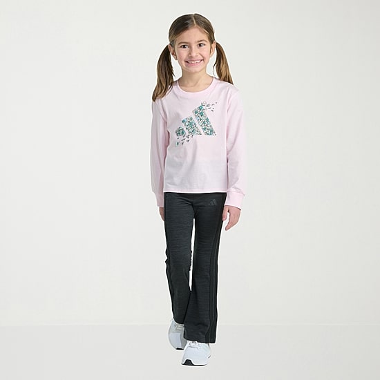 adidas Little Girls Jersey 2-pc. Pant Set