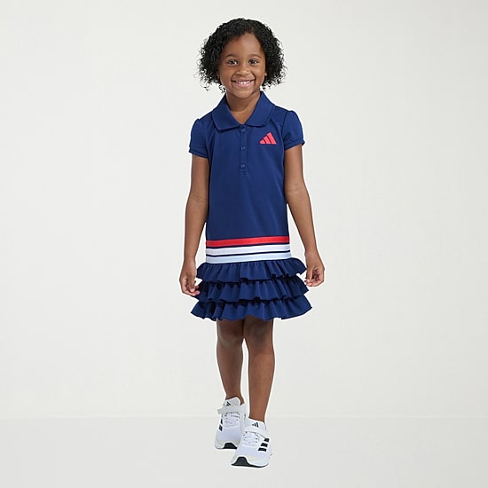 adidas Little Girls Short Sleeve T-Shirt Dress