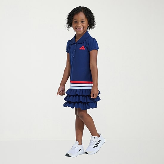 adidas Little Girls Short Sleeve T-Shirt Dress