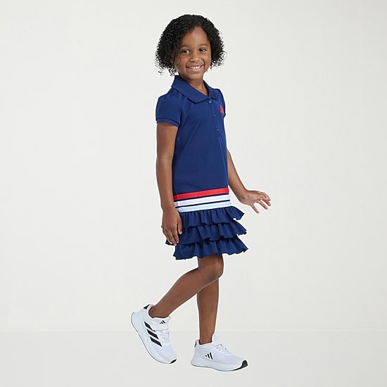 adidas Little Girls Short Sleeve T-Shirt Dress
