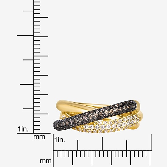 Levian Corp Le Vian Womens 3/4 CT. T.W. Natural Champagne Diamond 14K Gold Cocktail Ring