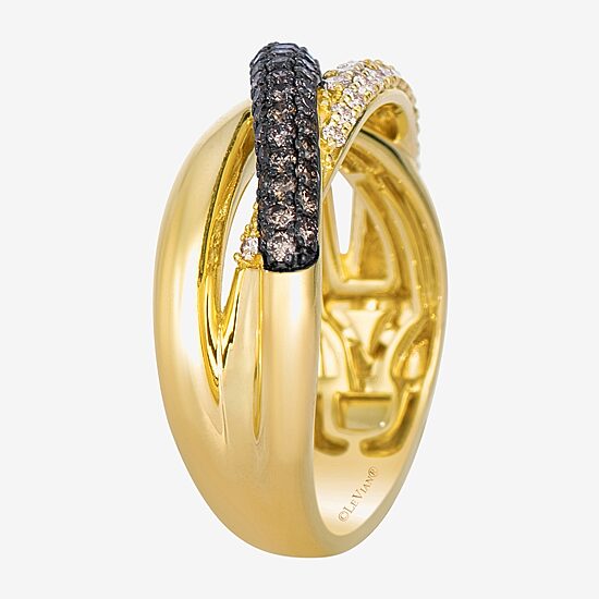 Levian Corp Le Vian Womens 3/4 CT. T.W. Natural Champagne Diamond 14K Gold Cocktail Ring