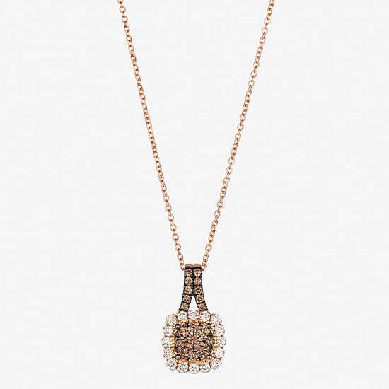Le Vian® Pendant featuring 1/3 CT. Chocolate Diamonds® 1/4 CT. Nude Diamonds™ set in 14K Strawberry Gold®