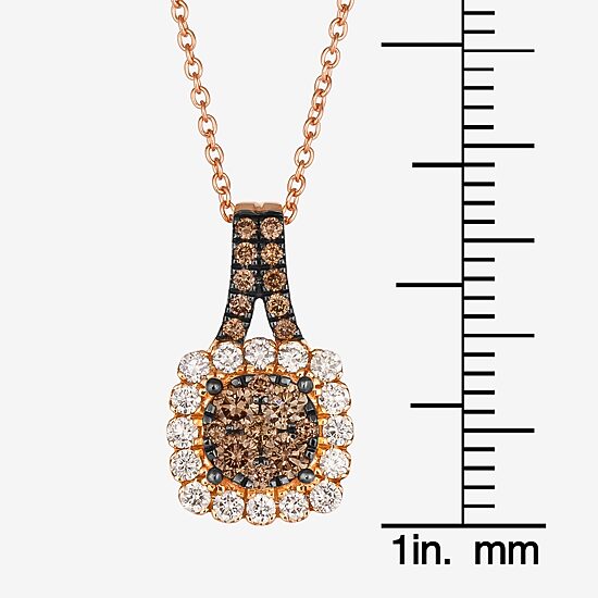 Le Vian® Pendant featuring 1/3 CT. Chocolate Diamonds® 1/4 CT. Nude Diamonds™ set in 14K Strawberry Gold®