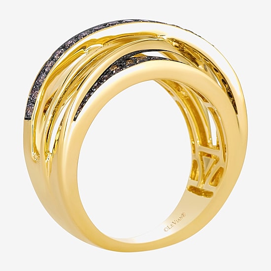 Levian Corp Le Vian Womens 5/8 CT. T.W. Natural Champagne Diamond 14K Gold Round Cocktail Ring