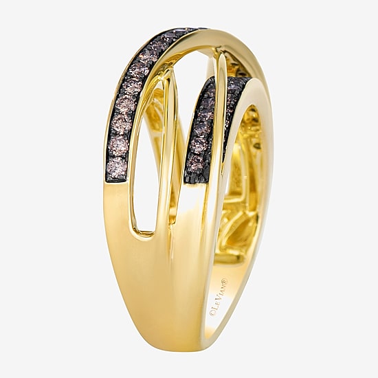 Levian Corp Le Vian Womens 5/8 CT. T.W. Natural Champagne Diamond 14K Gold Round Cocktail Ring