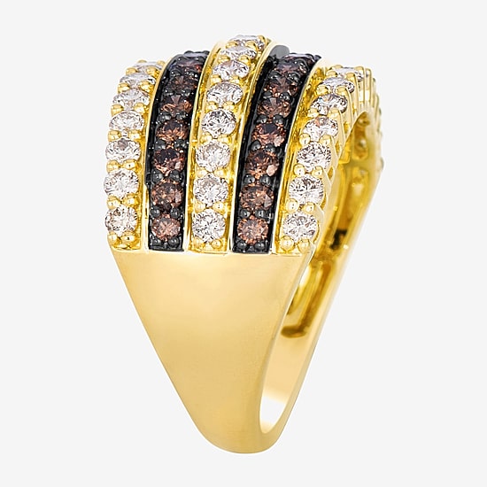 Levian Corp Le Vian Womens 1 7/8 CT. T.W. Natural Champagne Diamond 14K Gold Round Cocktail Ring
