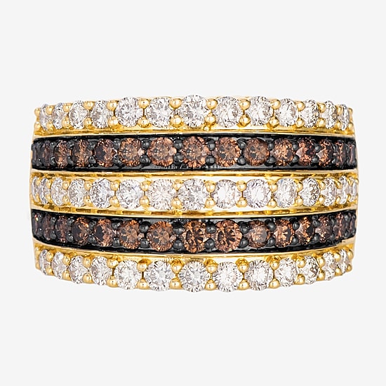 Levian Corp Le Vian Womens 1 7/8 CT. T.W. Natural Champagne Diamond 14K Gold Round Cocktail Ring