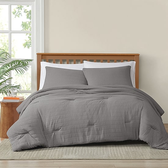 Truly Soft Crinkle Garment Washed Easy Care Comforter Set